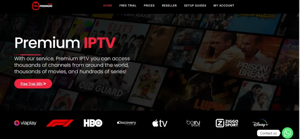 Premium IPTV Pro website