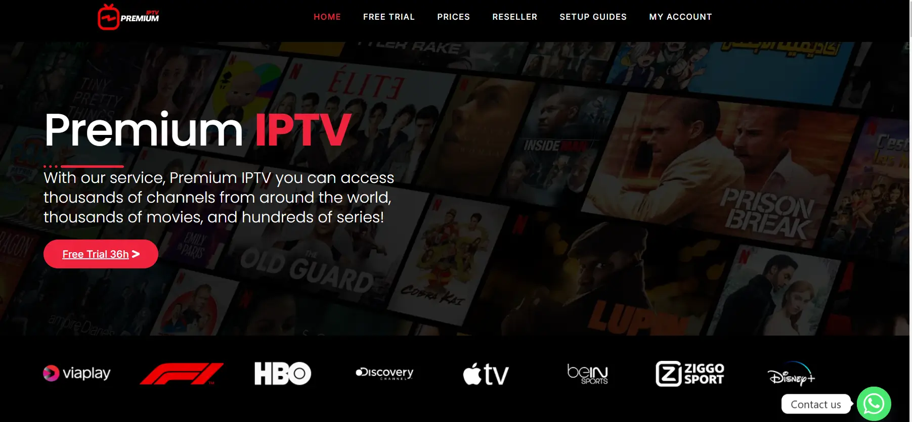 Premium IPTV Pro website